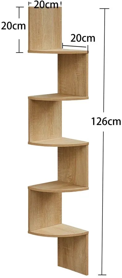 Półka wisząca narożna dąb sonoma - Goldora