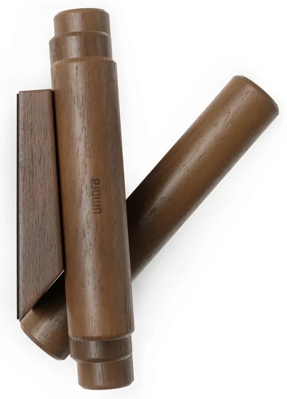 Ciemnobrązowy wieszak ścienny z litego drewna sosnowego 61 cm Picket – Umbra