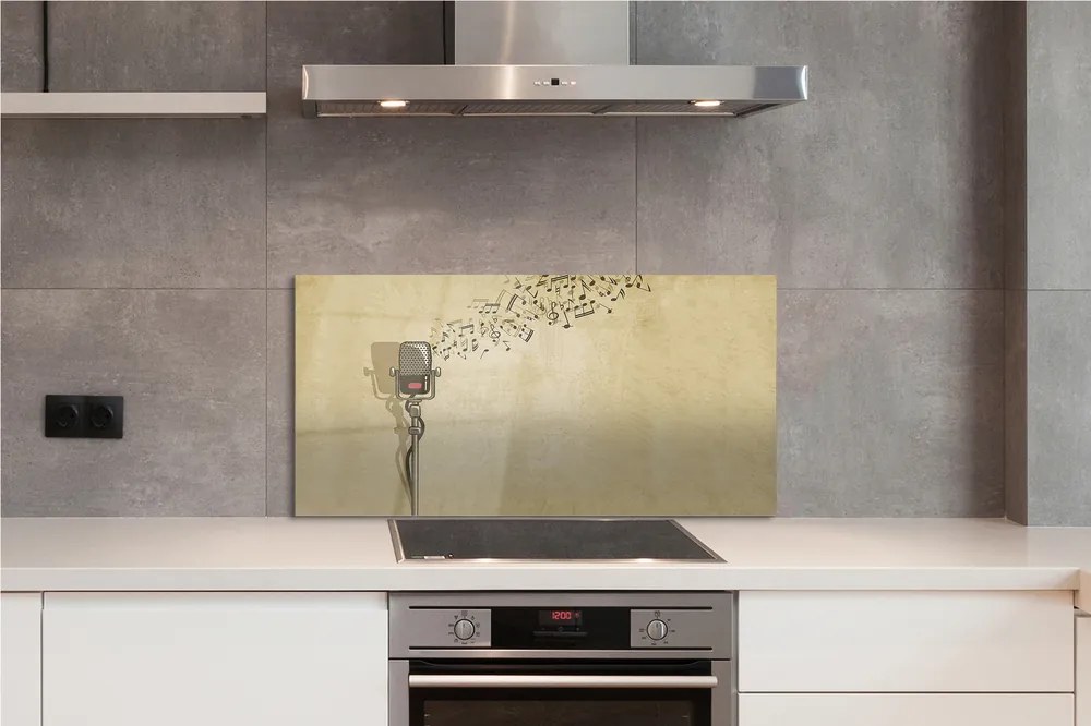 Panel szklany do Kuchni Mikrofon i Zapis Nutowy