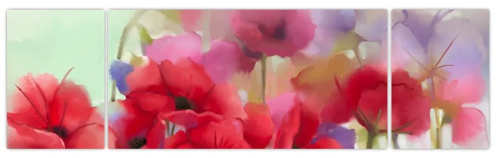Obraz maków (170x50 cm)
