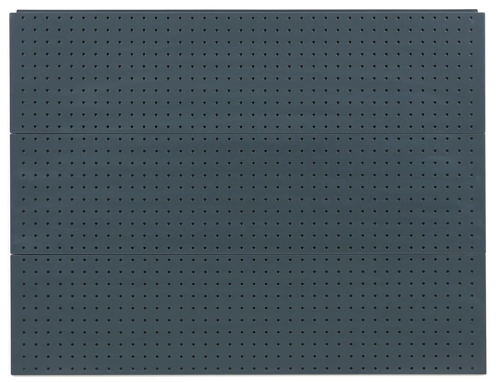 Regał sklepowy jednostronny, ścianki perforowane, 1600 x 1000 x 450 mm, podstawowy, antracyt
