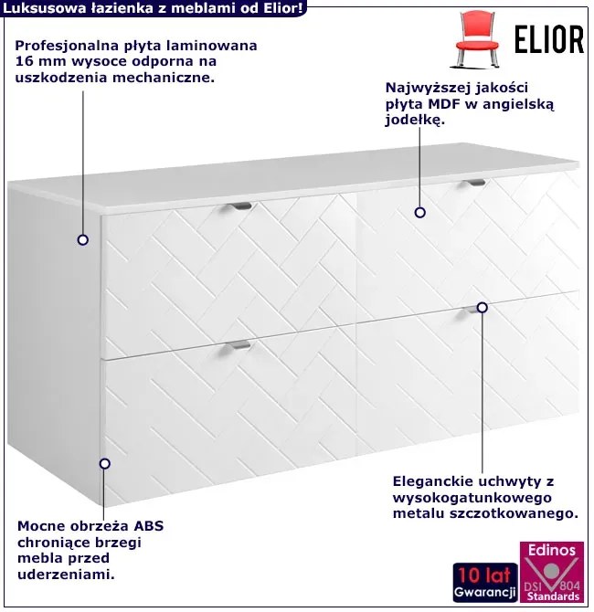 Biała podwójna szafka pod umywalkę 120 cm F2-F21