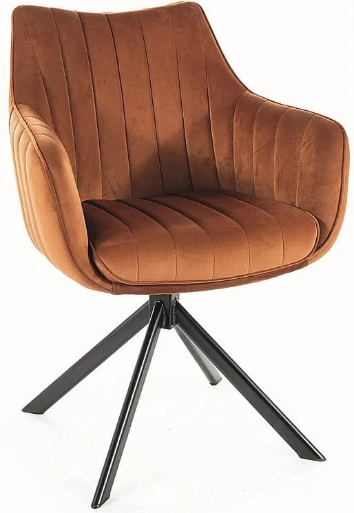 Krzesło tapicerowane AZALIA VELVET cynamonowe