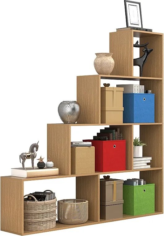 Wood Shelf Room Divider Książki Dubila L