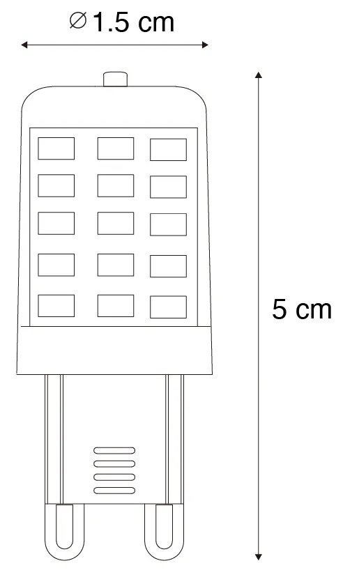 Zestaw 5 ściemnialnych żarówek LED G9 opalowych 3W 250 lm 3000K