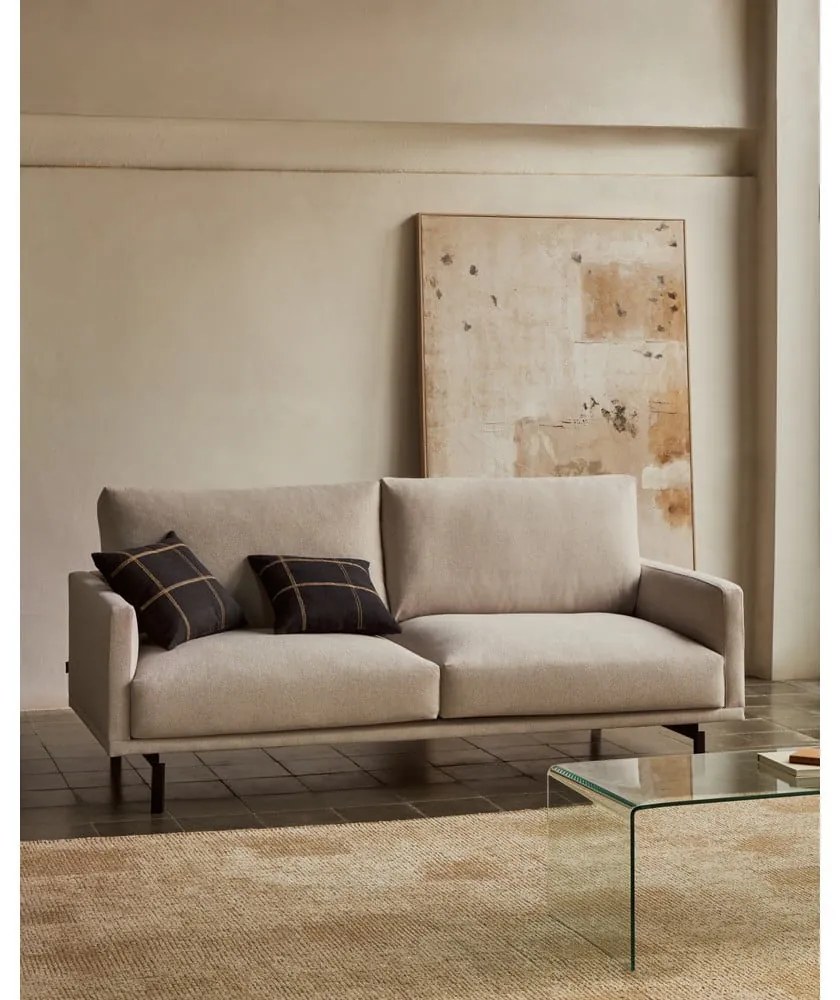 Beżowa sofa z tkaniny szenilowej 214 cm Galene – Kave Home