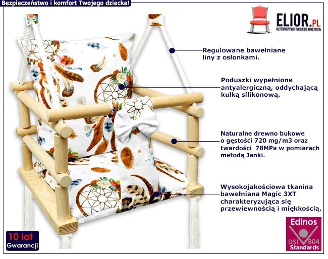 Huśtawka kubełkowa rosnąca łapacz snów A3-D55