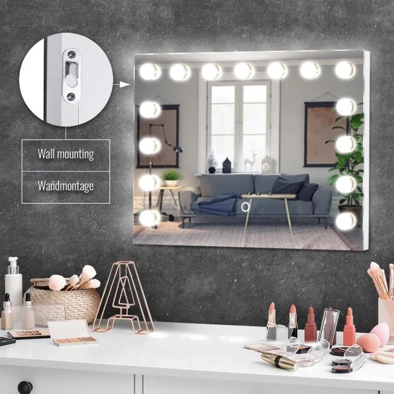 Aquamarin Lustro łazienkowe LED Hollywood 58 x 43 cm