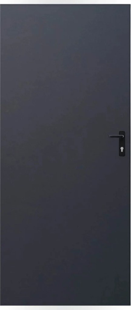 Drzwi wewnętrzne blaszane 80 x 197 cm, lewe, antracyt