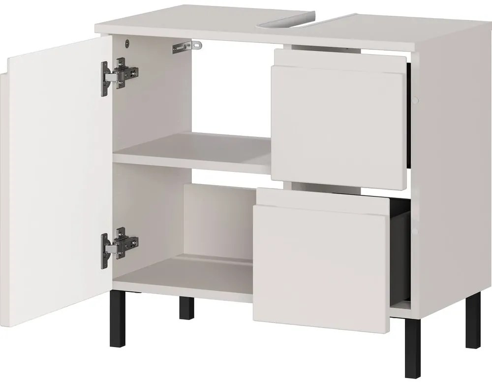 Kremowa niska szafka pod umywalkę 60x56 cm Salinas – Germania