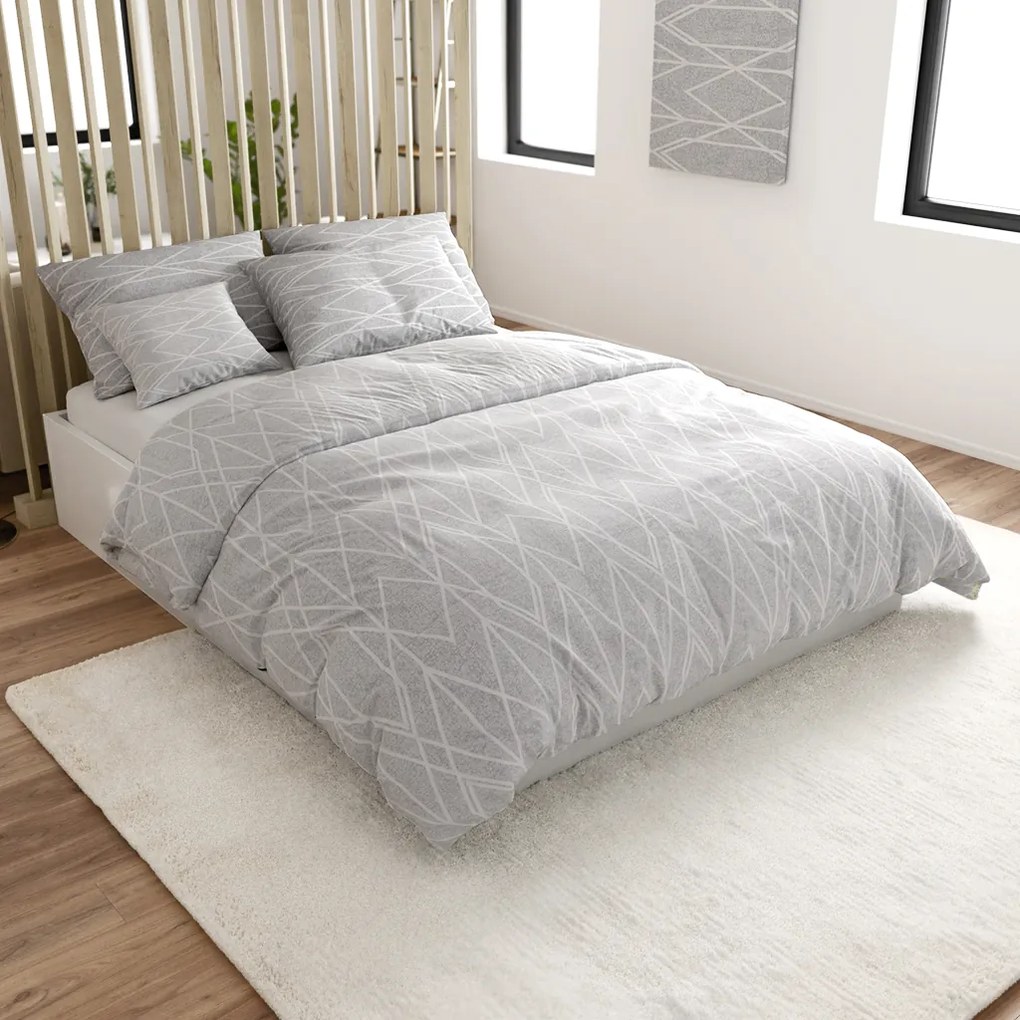 PrzytulneMieszkanie.pl PrzytulneMieszkanie.pl Pościel z bawełny Renforcé GRAY STRIPES szare Rozmiar pościeli: 70 x 90 cm | 140 x 200 cm