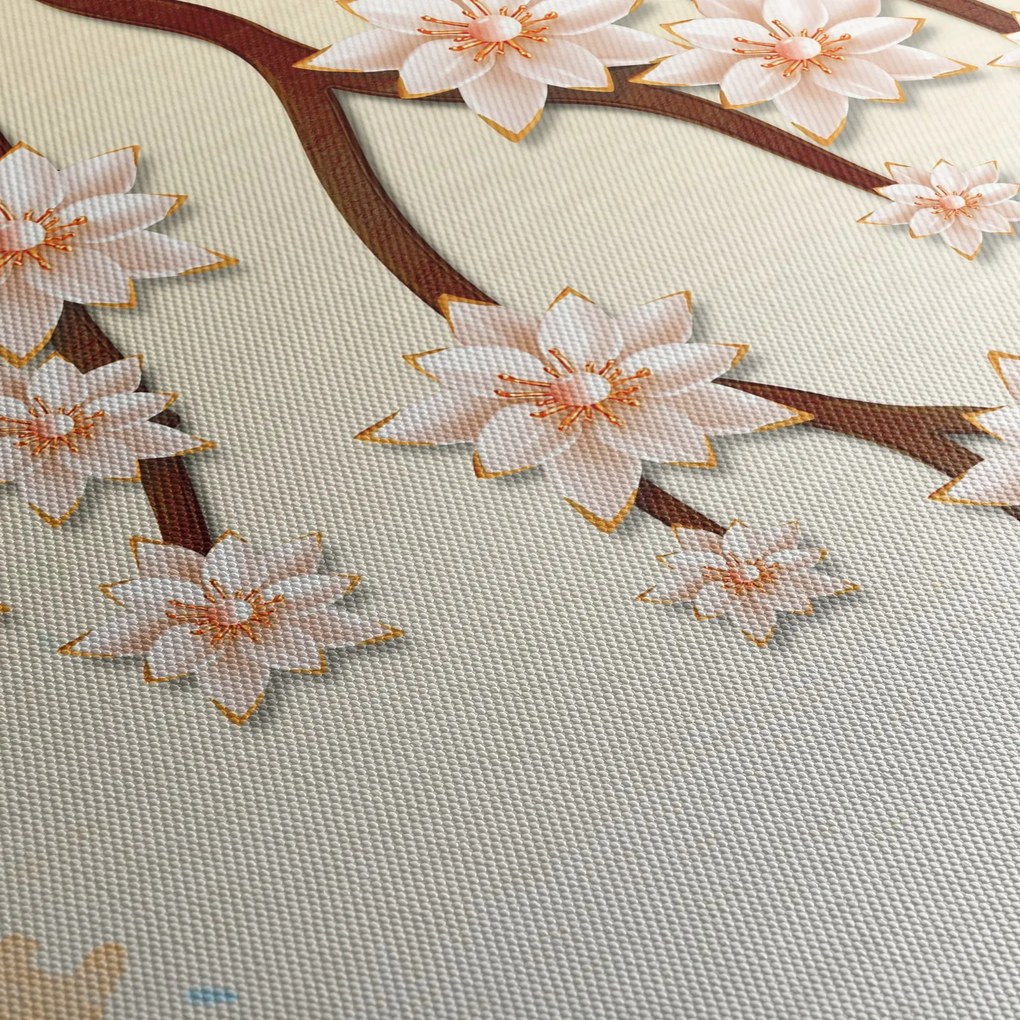 Obraz - Kwiaty na gałęziach, kolorowe (170x50 cm)