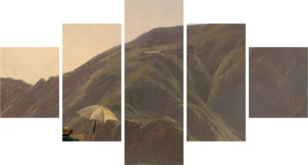 Obraz - Jules Coignet, View of Bozen with a Painter, reprodukcje (125x70 cm)