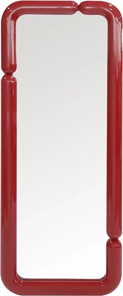 Lustro ścienne - szer. 60 x wys. 160 cm - Połyskliwy bordowy - OLMIRA