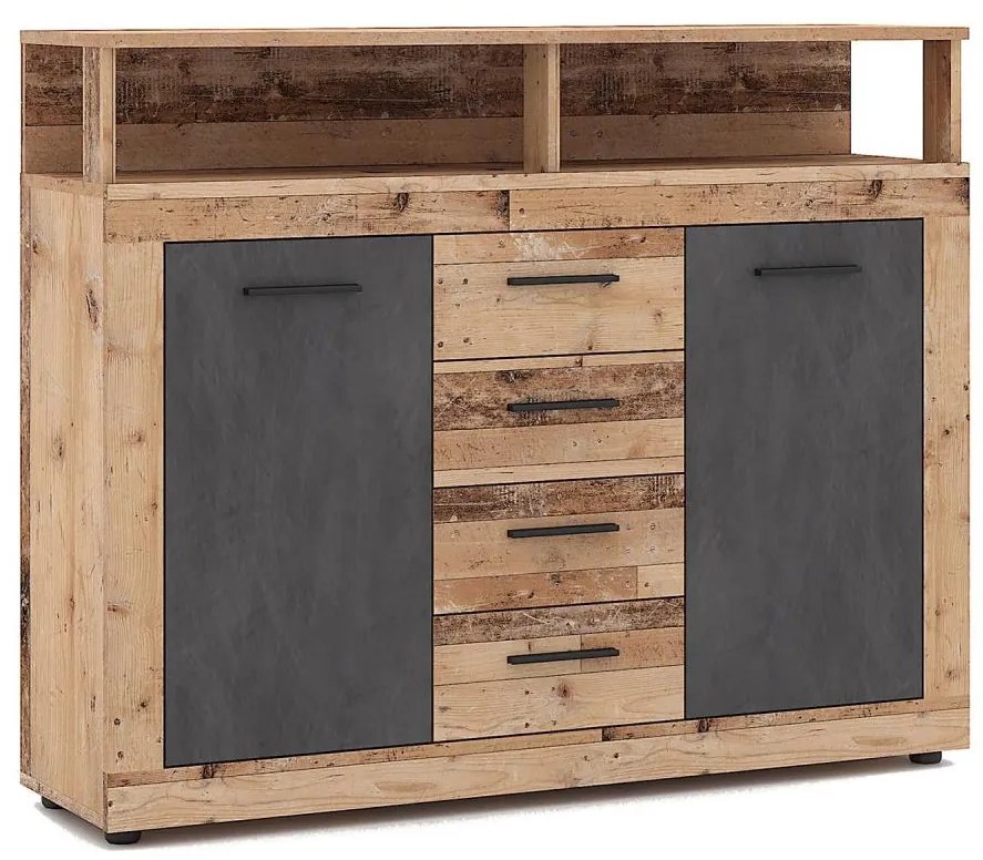 Komoda RUNA jasnobrązowa/antracytowa