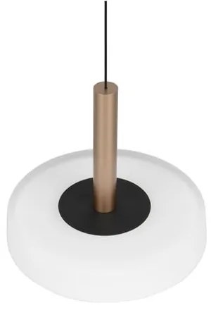Lampa wisząca LED w czarno-biało-złotym kolorze ze ściemniaczem i szklanym kloszem ø 22 cm Celeste – Trio