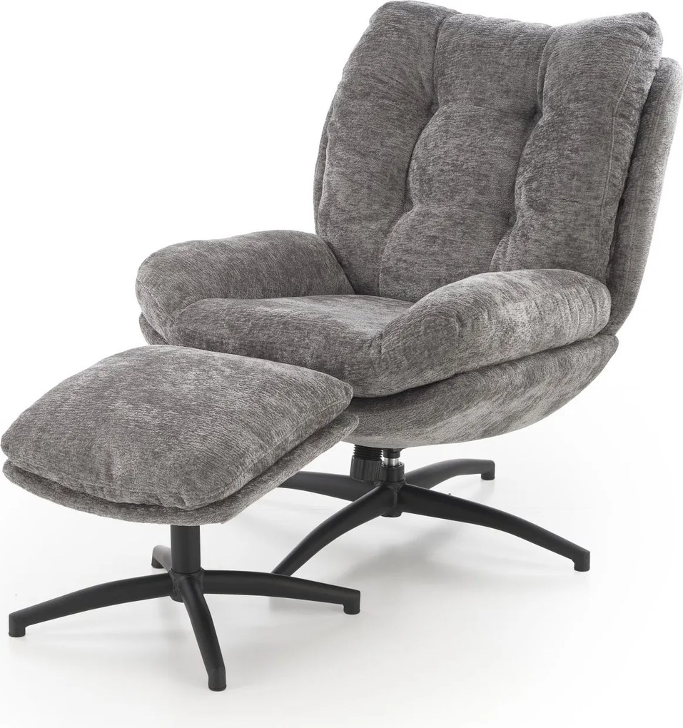 Fotel do salonu z podnóżkiem i funkcją kołyski Pesto Halmar