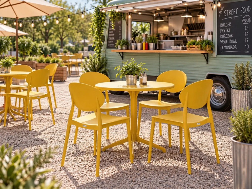 Krzesło do kawiarni i restauracji Elko z polipropylenu, sztaplowane