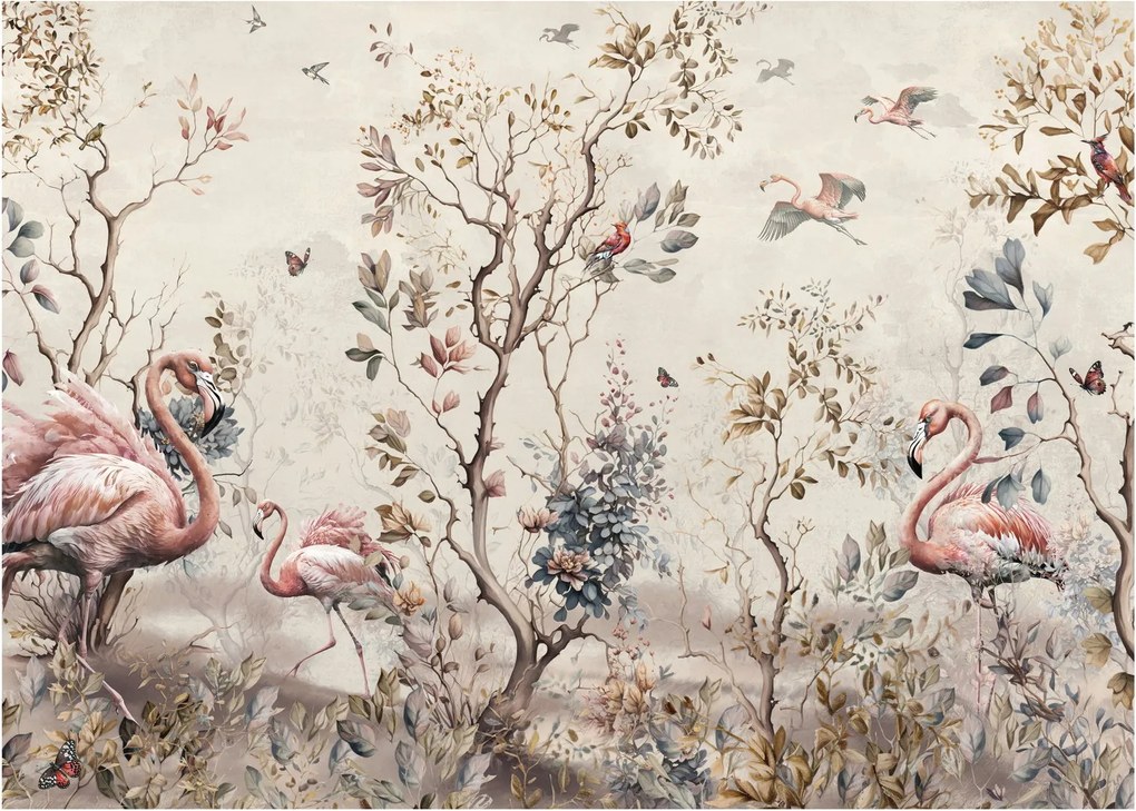 Obraz - Rysunek flamingów (70x50 cm)