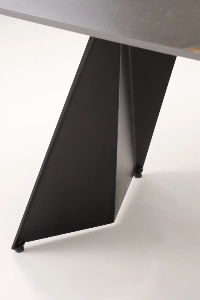 Stół rozkładany ARMANI 165(241)x90 czarny marmur/czarny HALMAR