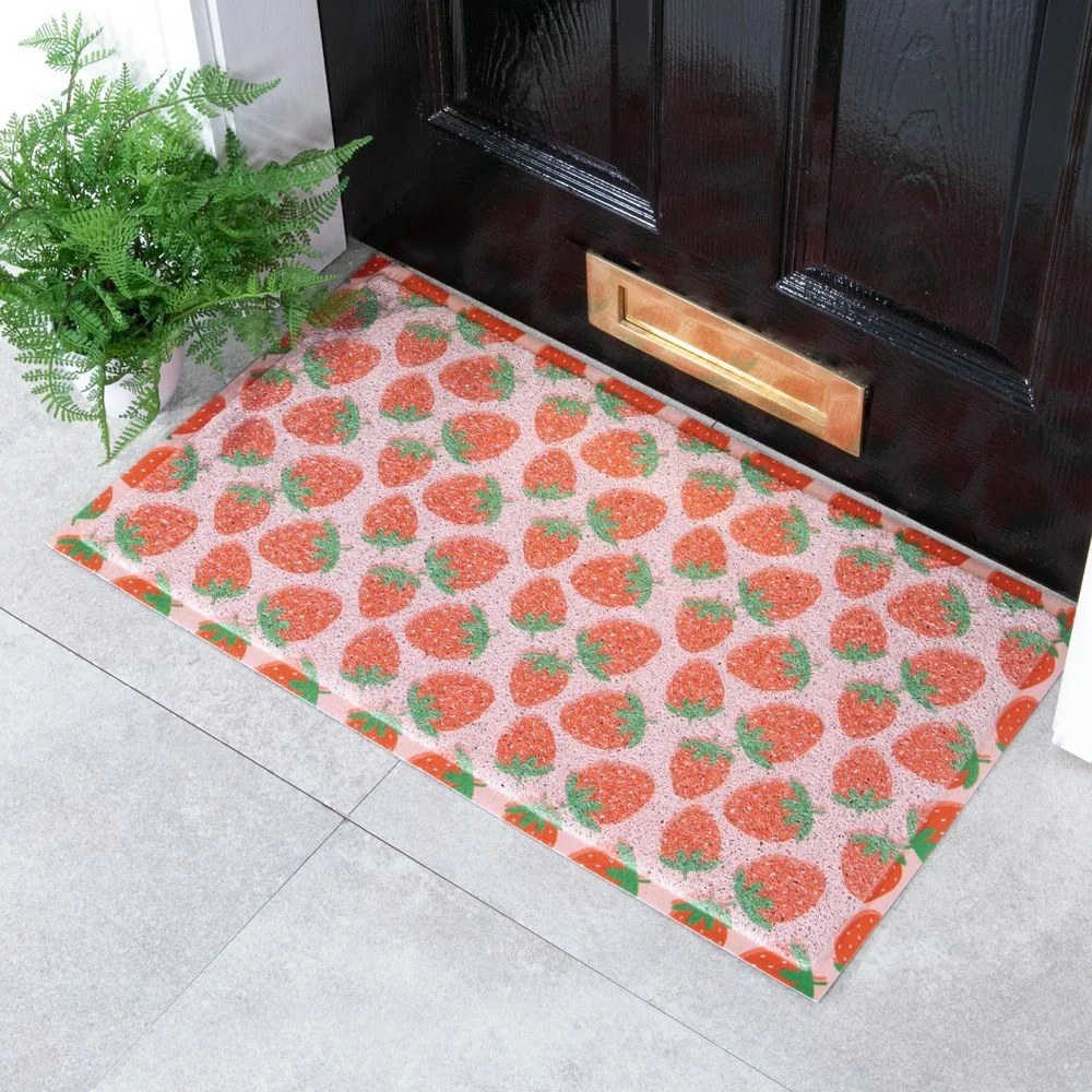 Wycieraczka z PVC 40x70 cm Pink Strawberry – Artsy Doormats