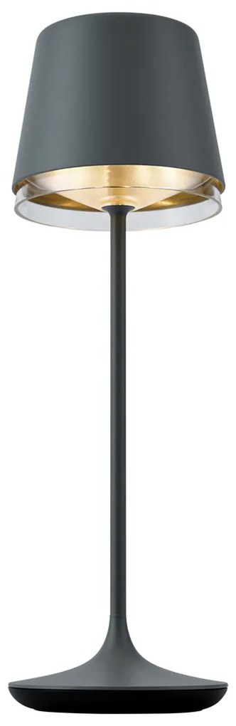 Zewnetrzna Lampa stołowa ciemnoszara z LED IP65, ładowalna ze stacją ładującą - Bass Nowoczesny Oswietlenie zewnetrzne