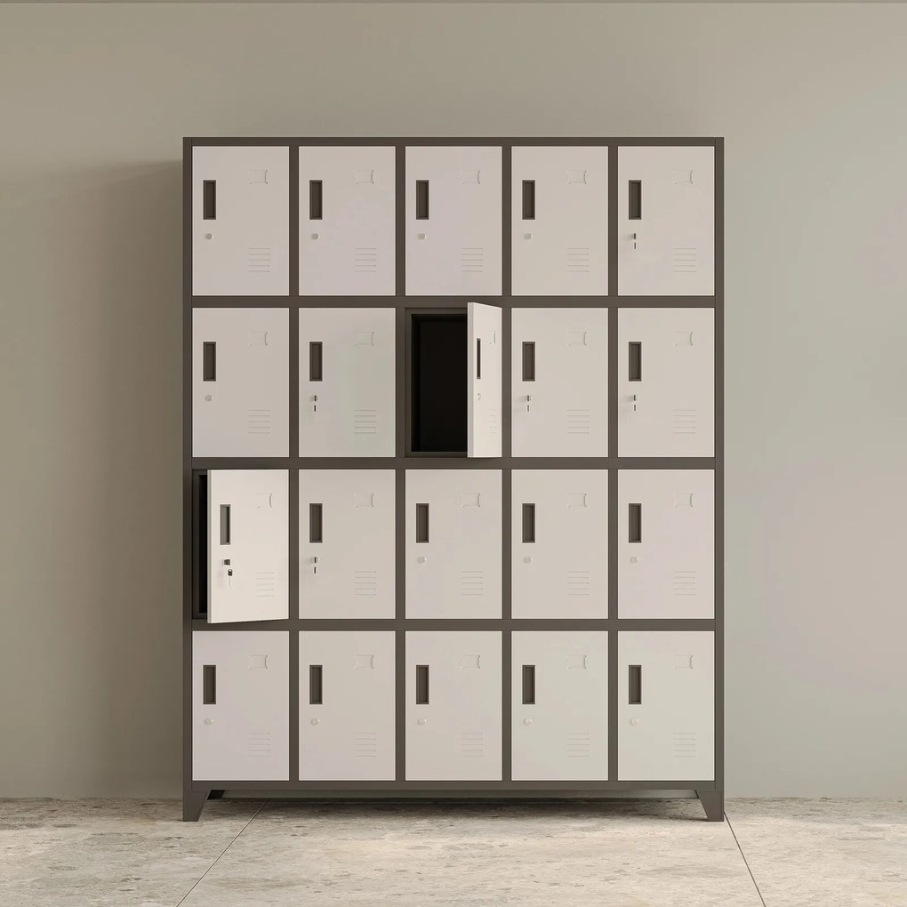 Szafa BHP 20-skrytkowa 136x45x172 cm Robert antracyt/biały