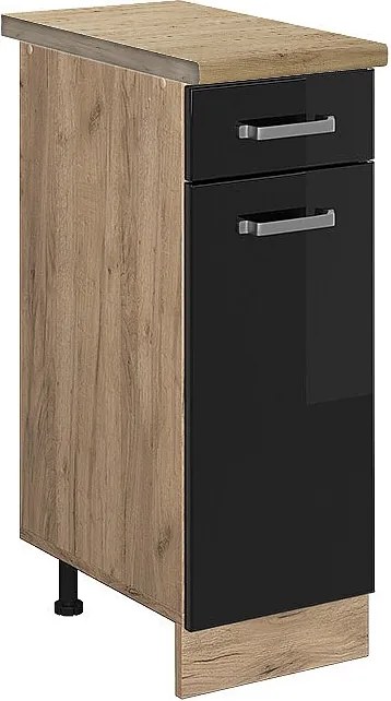 Szafka dolna do kuchni czarny wysoki połysk 30x60x81.6 r-line