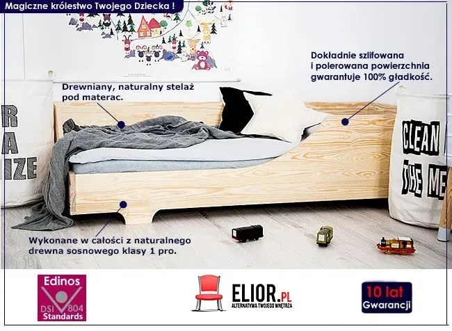 Łóżko drewniane Ornelo 5X - 21 rozmiarów