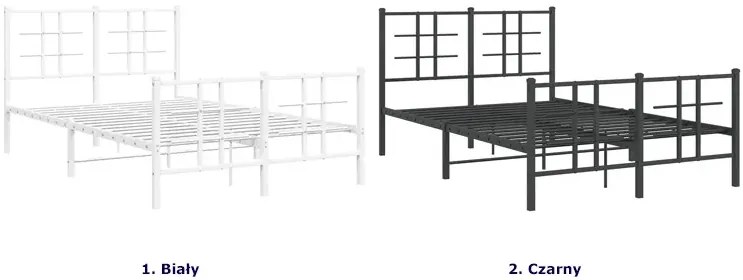 Białe industrialne łóżko metalowe 120x200 cm - Alester