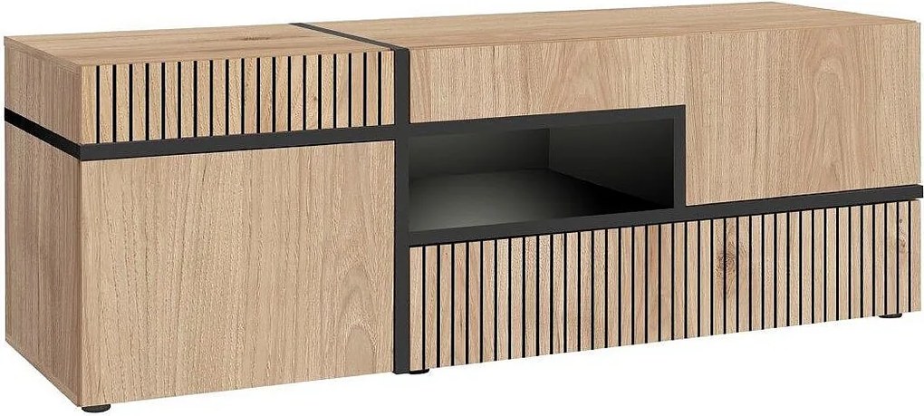 Szafka RTV CROSS LED 150 hickory jackson/czarna