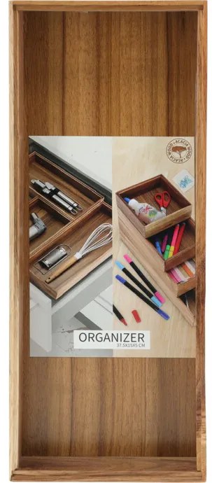 Drewniany organizer na biurko HEDO do szuflady, 37,5 x 15 x 5 cm