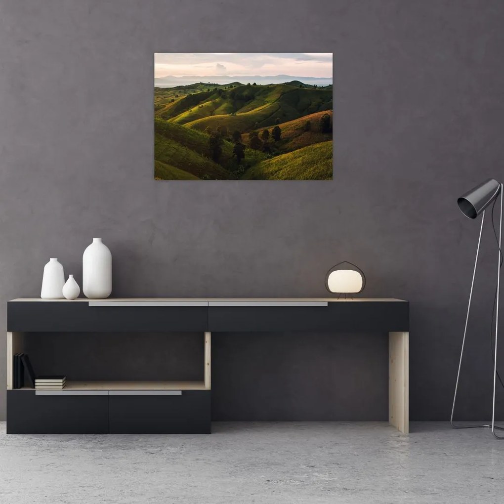Obraz na szkle - Widok na tajskie wzgórza (70x50 cm)