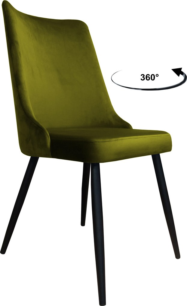 Krzesło Victor tkanina Welur noga metalowa krzesło tapicerowane premium : Kolor nogi - Czarna stożek, Kolor tkaniny - VELVET - BL75, Typ siedziska - Siedzisko obrotowe 360°