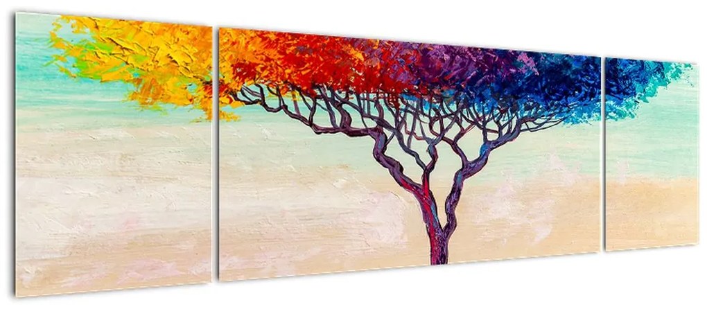 Obraz malowanego drzewa (170x50 cm)