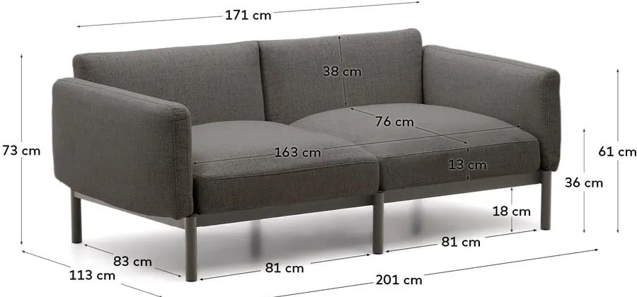 Szara tapicerowana sofa ogrodowa Sorells – Kave Home