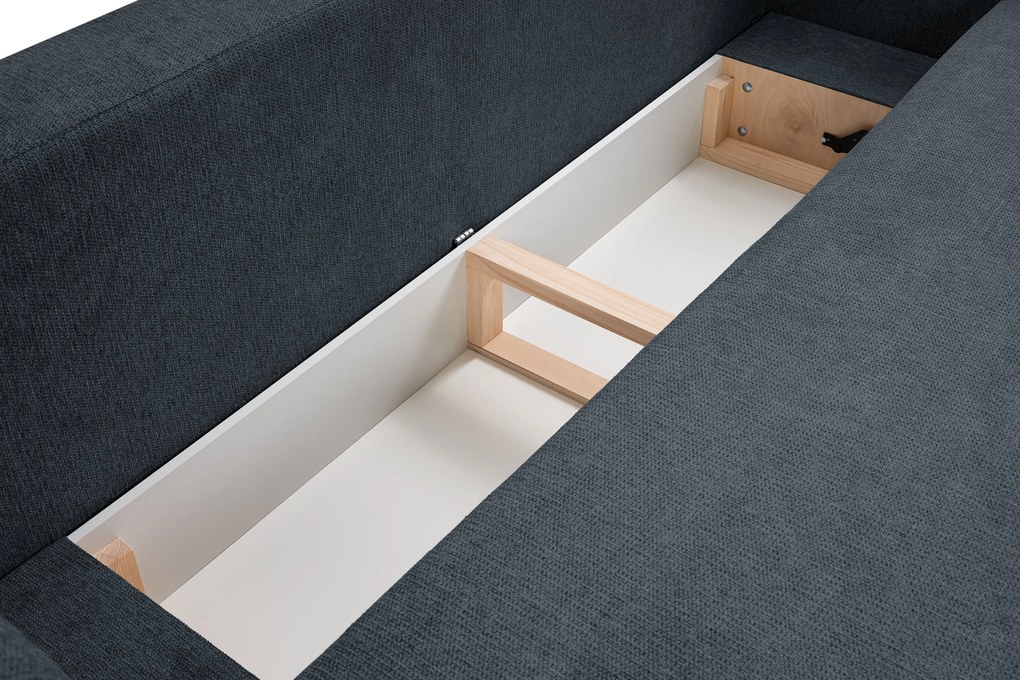 Masseno Sofa AMICO z funkcją spania i pojemnikiem na pościel, Rozkładana sofa - Granatowy, ARAGON 79