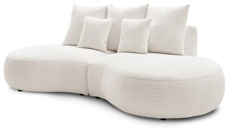 Biała sofa z materiału bouclé 260 cm Saint-Germain – Bobochic Paris