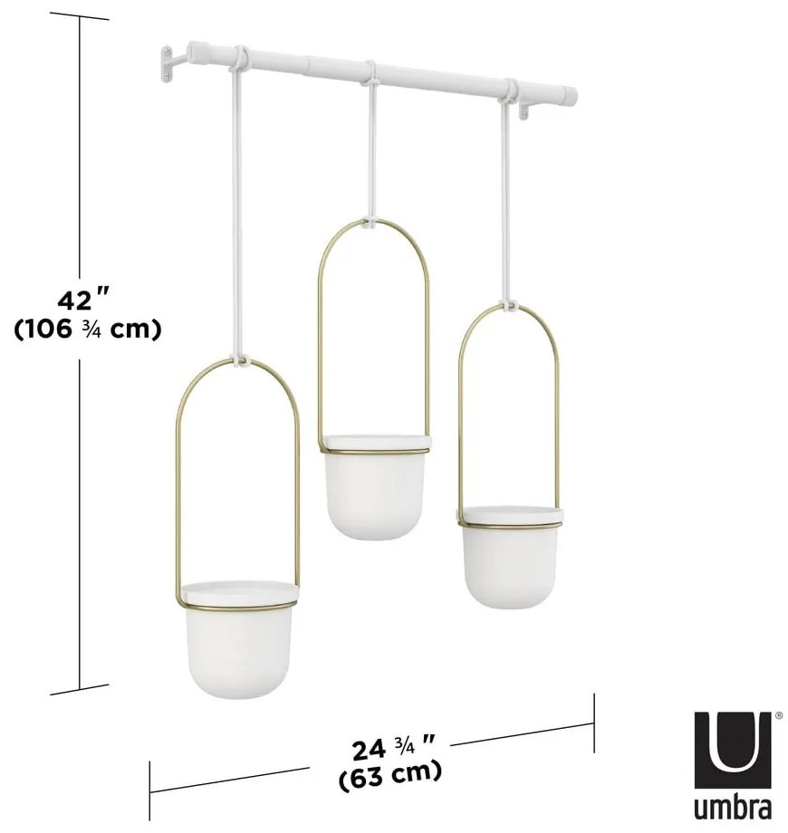 Plastikowe wiszące osłonki na doniczki na zioła zestaw 3 szt. ø 7,5 cm Triflora – Umbra