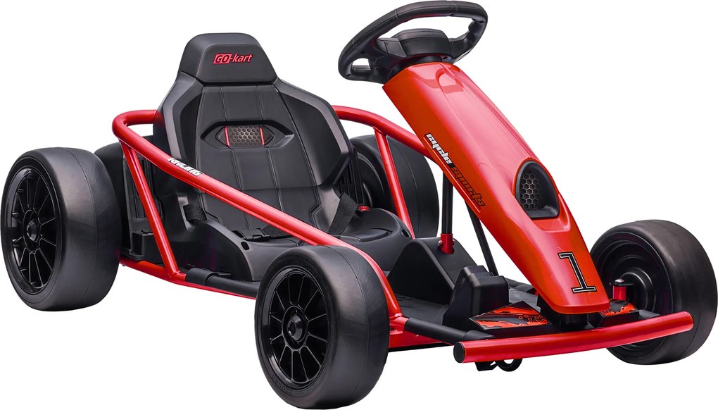 HOMCOM 24 V elektryczny gokart dla dzieci do 13 km/h z funkcją driftu, 2 silniki, dla 8–12 lat, czerwony | Aosom PL