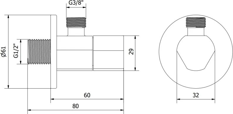 Mexen T zawór kątowy do baterii 1/2"x3/8", złoty - 79973-50