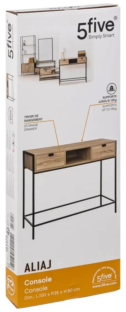 Konsola loft Aliaj, 100 x 35 x 80 cm