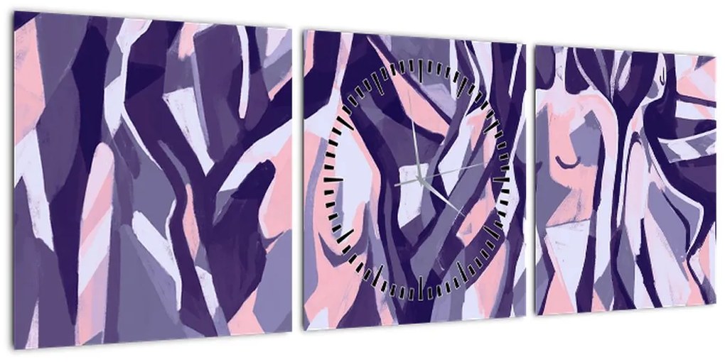 Obraz - Abstrakcyjne kobiety (z zegarem) (90x30 cm)