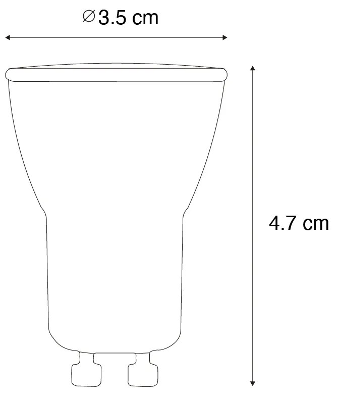 Zestaw 5 ściemnialnych żarówek LED GU10 35mm 4W 230 lm 4000K