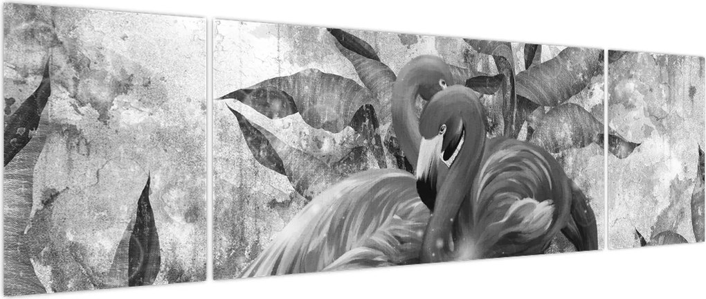 Obraz - Graffiti z flamingami (170x50 cm)