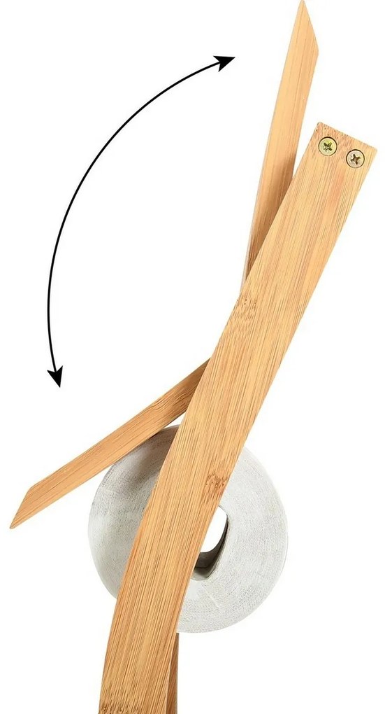 MSV Bambusowy stojak na papier toaletowy zeszczotką 16 x 29 x 70 cm