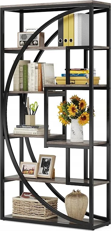 Regał przemysłowy 5-poziomowy, wysokość 180 cm, z 8 otwartymi półkami