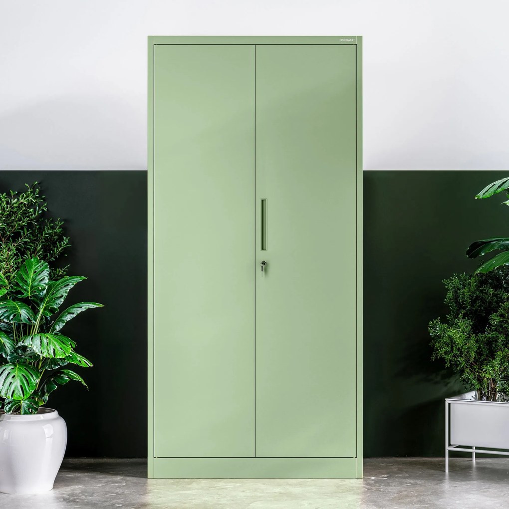 Szafa metalowa wielofunkcyjna: Fresh Style DAWID, 900 x 1850 x 450 mm, pastelowy zielony