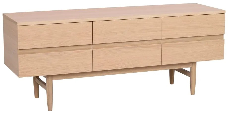 Naturalna szafka pod TV z litego drewna dębowego 135x55 cm Moresby – Rowico