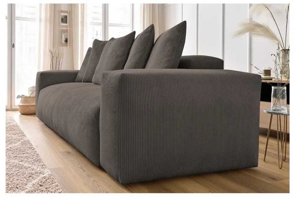 Szarobrązowa sztruksowa sofa 280 cm Voltaire – Bobochic Paris